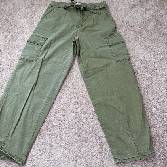 Jessica Simpson Cargo Pants Womens 30 Green Y2K Wide Leg Grunge Utility Workwear - Picture 2 of 10